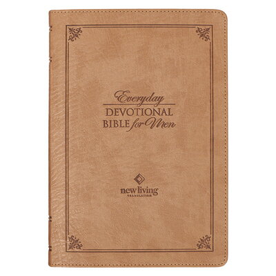 NLT Holy Bible Everyday Devotional Bible for Men New Living Translation, Vegan Leather, Tan Debossed NLT HOLY BIBLE EVERYDAY DEVO B [ Christian Art Gifts ]