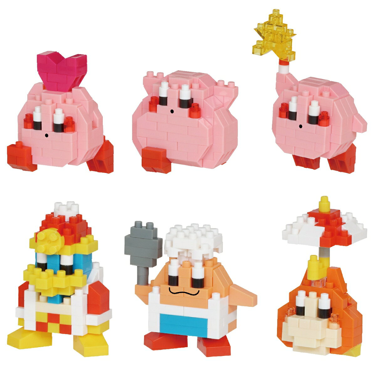 星のカービィ30周年！『星のカービィ』のミニナノシリーズ第2弾が登場！！■「ミニナノ」はブラインドパッケージで展開するちっちゃくてカワイイ、ナノブロックのミニコレクタブルライン。■カービィ（フレンズハート）、まんぷくカービィ、カービィ（スターロッド）、デデデ大王、コックカワサキ、パラソルワドルディの計6種がラインナップ。■1BOX6個入りのブラインドパッケージ仕様。BOX購入で全6種コンプリート。【対象年齢】：12歳以上【商品サイズ (cm)】(幅×高さ×奥行）：2.8×4.3×2.9