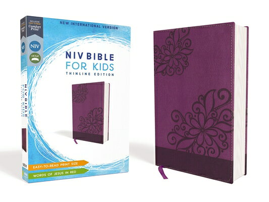 Niv, Bible for Kids, Leathersoft, Purple, Red Letter, Comfort Print: Thinline Edition NIV BIBLE FOR KIDS LEATHERSOFT 