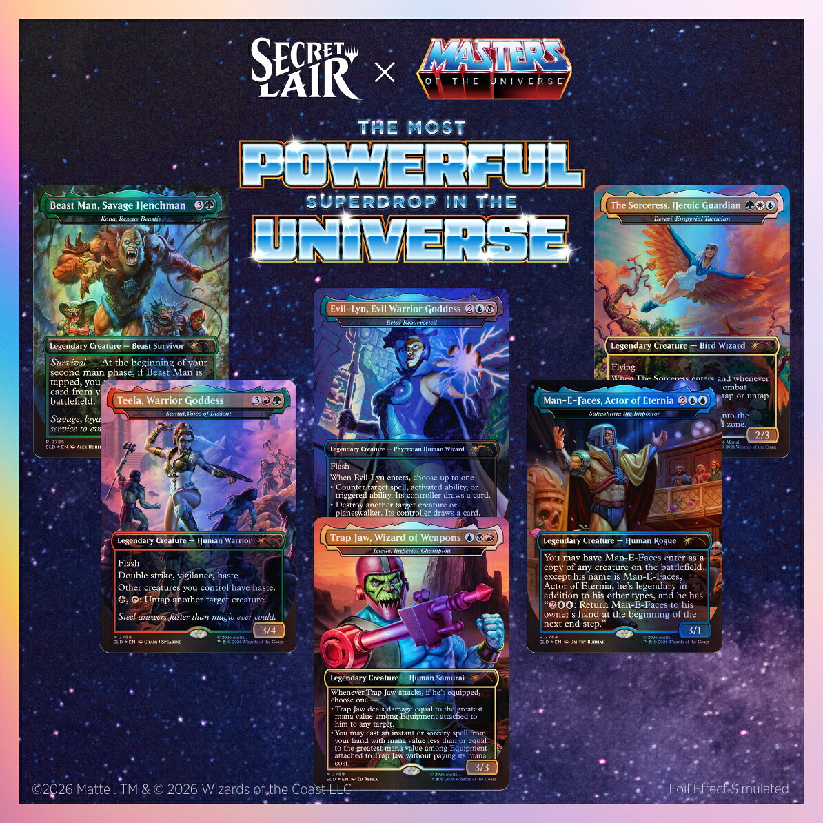 マジック：ザ・ギャザリング Secret Lair The Most Powerful Superdrop in the Universe x Masters of the Universe(TM): Allies and Enemies of Eternia Traditional Foil Edition【クレジットカード決済限定】