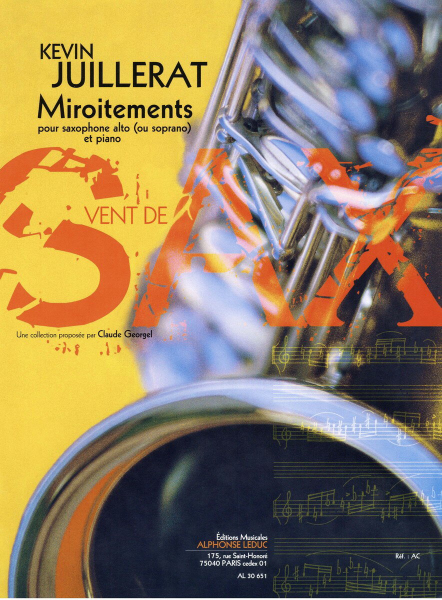 【輸入楽譜】JUILLERAT, Kevin: Microitements(Alto Sax/Soprano Sax,P)