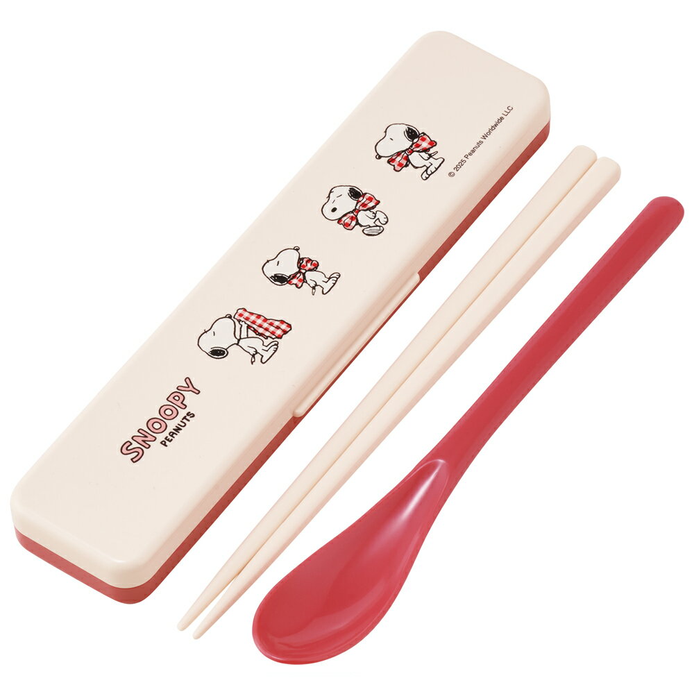 SNOOPY スヌーピー リボン　お箸 スプーン お弁当 カトラリーコンビセット
