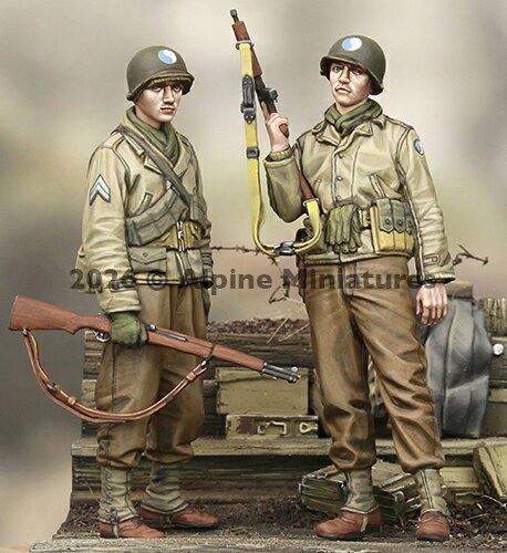 1/35 WWII アメリカ陸軍 第29歩兵師団歩兵セット(2体入) 【AM35335】 (プラモデル)
