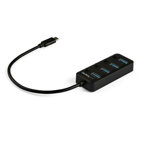 4ポートUSB 3.0ハブ USB-C - 4x USB-A 各ポートごとにオン／オフ・スイッチ付き