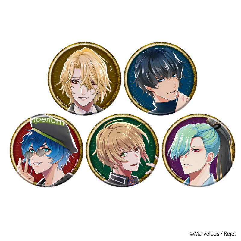 缶バッジ5個セット「ファビュラスナイト」01/ギルガメッシュ&千極兆司&緋野天魔&神水鶴久遠&皇麗夢【グッズ】