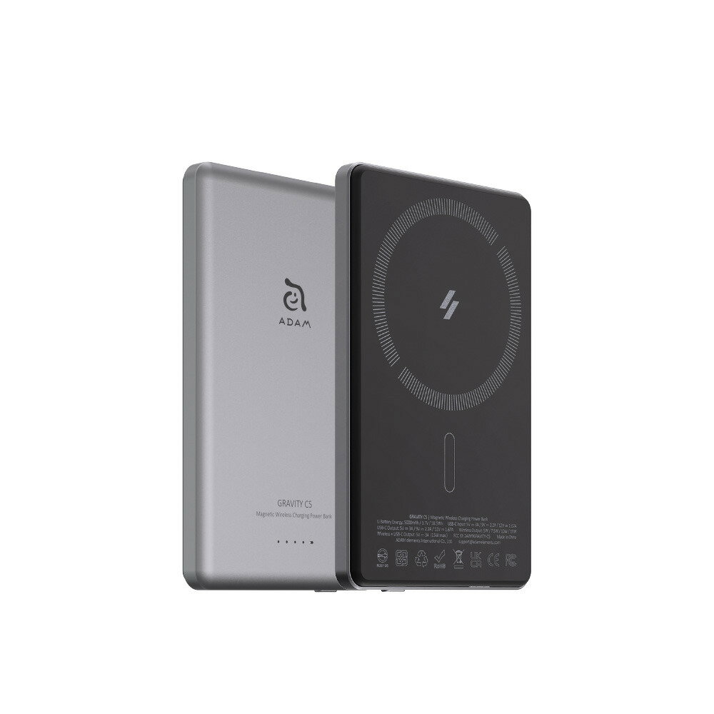 GRAVITY C5 Gray マグネット式ワイヤレス充電モバイルバッテリー
