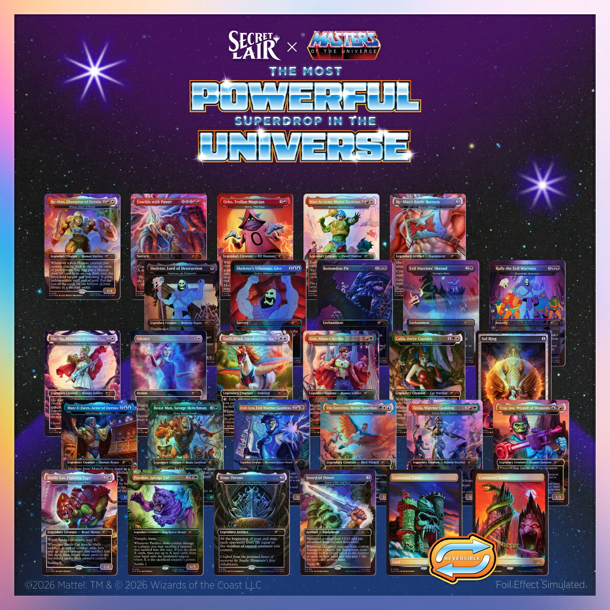 マジック：ザ・ギャザリング Secret Lair The Most Powerful Superdrop in the Universe For the Honor of Grayskull Foil Bundle(プロモカード特典)【クレジットカード決済限定】
