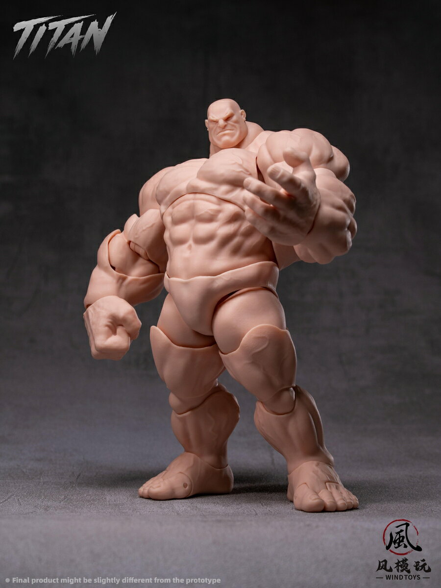 中国の新鋭メーカーWind Toysより、1/12スケール可動フィギュア素体「タイタン」をお届けします!
鍛え抜かれた筋肉表現と力強い体格を特徴とし、広い肩幅やたくましい四肢によって迫力あるシルエットを実現。
豊富な交換用ハンドパーツが付属し、多彩なポージングやカスタマイズをお楽しみいただけます。
ぜひお見逃しなく!

内容品:
・素体×1
・リラックス手×2
・握り拳×2
・持ち手×2
・銃持ち手×2
・指差し手×2
・ドラゴンクローハンド×2
・手刀ハンド×2

サイズ:高さ約19cm
素材:PVC+POM

※海外仕入商品の為、多少の箱潰れが発生する可能性がございます。
箱潰の交換は出来かねます。
ご了承ください。

(C)Wind Toys

・ホビー系商品についての諸注意
メーカー都合により発売の大幅な延期が発生する可能性がございます。
予約商品についてはメーカーから順次入荷次第の発送となります。メーカー公表の発売日とは異なる場合がございますのでご了承ください。【対象年齢】：15歳以上【商品サイズ (cm)】(高さ）：19