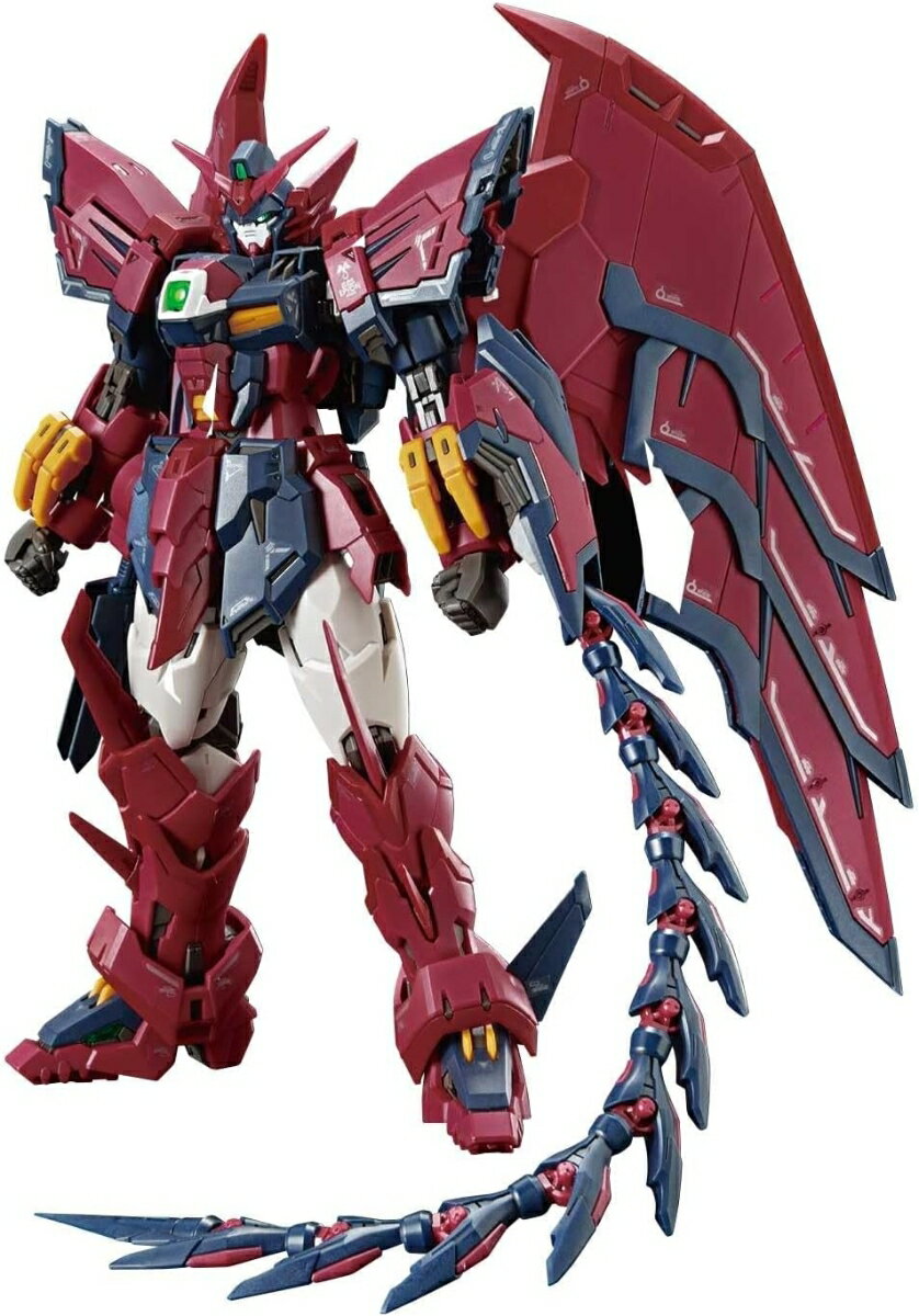 『新機動戦記ガンダムW』より「ガンダムエピオン」が完全新規造形のRGで商品化！力強く自然にビームソードを振るうために最適化された新たな可動ギミックを搭載！翼竜をモチーフにしたRGオリジナルアレンジを採用！
■胴体の2軸＋1軸のスイング可動、腹部前方展開可動により前屈時の親和性が向上。
■股関節にロック機構を採用。変形と可動を両立し、堅牢かつ大きくスイングさせることが可能。
■手首上部に追加された可動軸と前腕ロール可動によりポーズに幅広い表情付けが可能。
■肩アーマーが展開し、肩位置をキープしたままの腕上げが可能。両手でビームソードを振り上げる力強いポージングにも対応。
■ブレードは膝の動きに追従し、自然な膝立ちを妨げない。
■ウイング部は翼の可動に合わせて小羽が連動展開。根元の軸可動により翼の高さ調整も可能。
■MA形態では角と口が開き表情演出が可能。
■脛に引き出し式のボール可動を内蔵し首がしなる動きを実現。腿の可動軸により翼竜のようにしなやかな首の可動を演出。
■ヒートロッドにはアドヴァンスドMSジョイントを採用。剣のように鋭いフォルムと螺旋を描くしなやかな可動を実現。
■ビームソードとマウントラッチをつなぐケーブルはリード線を採用。

※画像はイメージです。
※画像は開発中の試作品です。
※画像は開発中の設計データを使用したCGです。
※パッケージ、ロゴ及び商品の仕様は、予告なく変更する場合があります。

【付属品】
■ビームソード×1
■ビームソードホルダー×1
■シールド×1
■ヒートロッド×1
■ハンドパーツ×1式
■ディスプレイ用ジョイント×2種(MS用/MA用)
■リード線×1
■リアリスティックデカール×1【対象年齢】：15歳以上