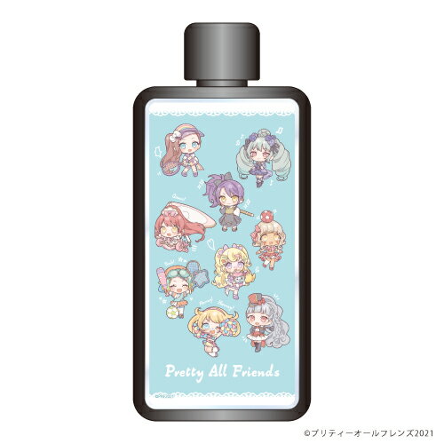 フレームスクエアボトル「プリティーオールフレンズ」01/スポーツver. 集合デザイン(ミニキャラ)【グッズ】