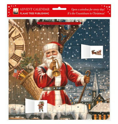 Snowy Santa Claus Advent Calendar (with Stickers) SNOWY SANTA CLAUS ADVENT CAL ( [ Flame Tree Studio ]