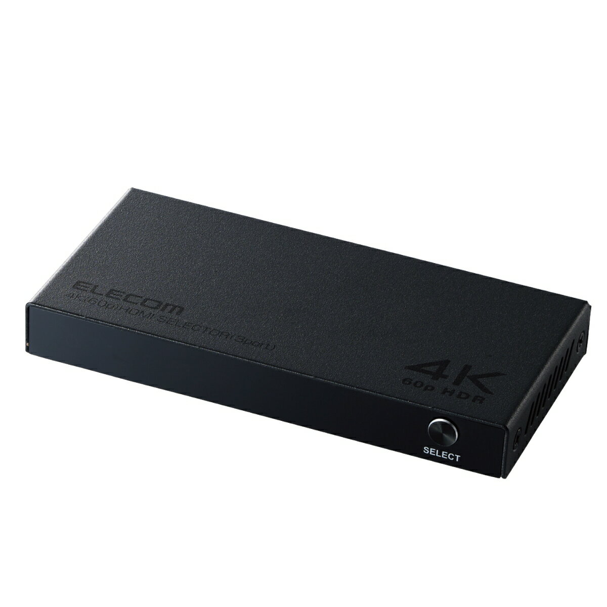 HDMI切替器/4K60Hz対応/4ポート/3入力(HDMI)+1出力(HDMI)/メタル筐体/ブラック