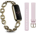 Fitbit Luxeはファッショナブルな健康管理トラッカー。心と体の健康に向かうモチベーションを高めてくれます。
手首のデバイスでのデータの測定やアプリでの分析機能に洗練されたブレスレットデザインをプラス。
Luxe は毎日の装いに欠かせないアイテムです。睡眠やアクティビティの記録から心を穏やかにする時間の確保までLuxe は健康への旅をサポートします。

【ジュエリーデザイン】
 Fitbit Luxeはどんな服装にも似合うファッショナブルなデザイン。
スリムなスタイルでステンレススチールのケースや快適なベルトを備えたLuxeは毎日の装いに欠かせないアイテムです。

【ストレス管理ツール】
アプリ内のストレス管理スコアではストレスによる身体反応の兆候を記録し1?100 のスコア（高いほど良い）で表示。
体がどのようにストレスに対処しているかを把握できます。

【鮮やかなカラーディスプレイ】
鮮やかな AMOLEDカラーディスプレイがデータや文字盤を魅力的に際立たせます。
明るさの自動調整により屋外でのアクティビティでも夜間の使用でも快適な表示を保ちます。

【Premium でさらに充実】
アクティビティ、心拍数、ストレス、睡眠の全体像がわかるパーソナライズされた分析を提供。
毎日のより良い選択を支援します。

【サポート】
メーカー保証期間はご購入日から1年間です。 
保証期間内に故障が見つかった場合は新品と交換することができます。製品に関するご質問はメーカーコールセンターまでお問い合わせください。
Fitbitカスタマーサポート 0120-998-549 (受付時間 平日9:00〜18:00)
※現在少々つながりにくい状況となっております。順番に対応させて頂いておりますのでご了承ください。

【仕様】
商品の重量：26.2 g
製品サイズ：3.63 x 1.76 x 1 cm
電池：リチウムポリマー 電池(付属)
商品モデル番号：FB422GLPK-FRCJK
Wireless communication technologies：ブルートゥース
Connectivity technologies：GPS
Other display features：Wireless
Device interface-primary：タッチスクリーン
Colour：パーカーリンクブレスレット + ピオニー クラシックベルト
付属品：Fitbit Luxeトラッカー, クラシックリストバンド(L/Sサイズ), USB充電ケーブル, 
 ※ワイヤレスUSBドングルは含まれておりません。