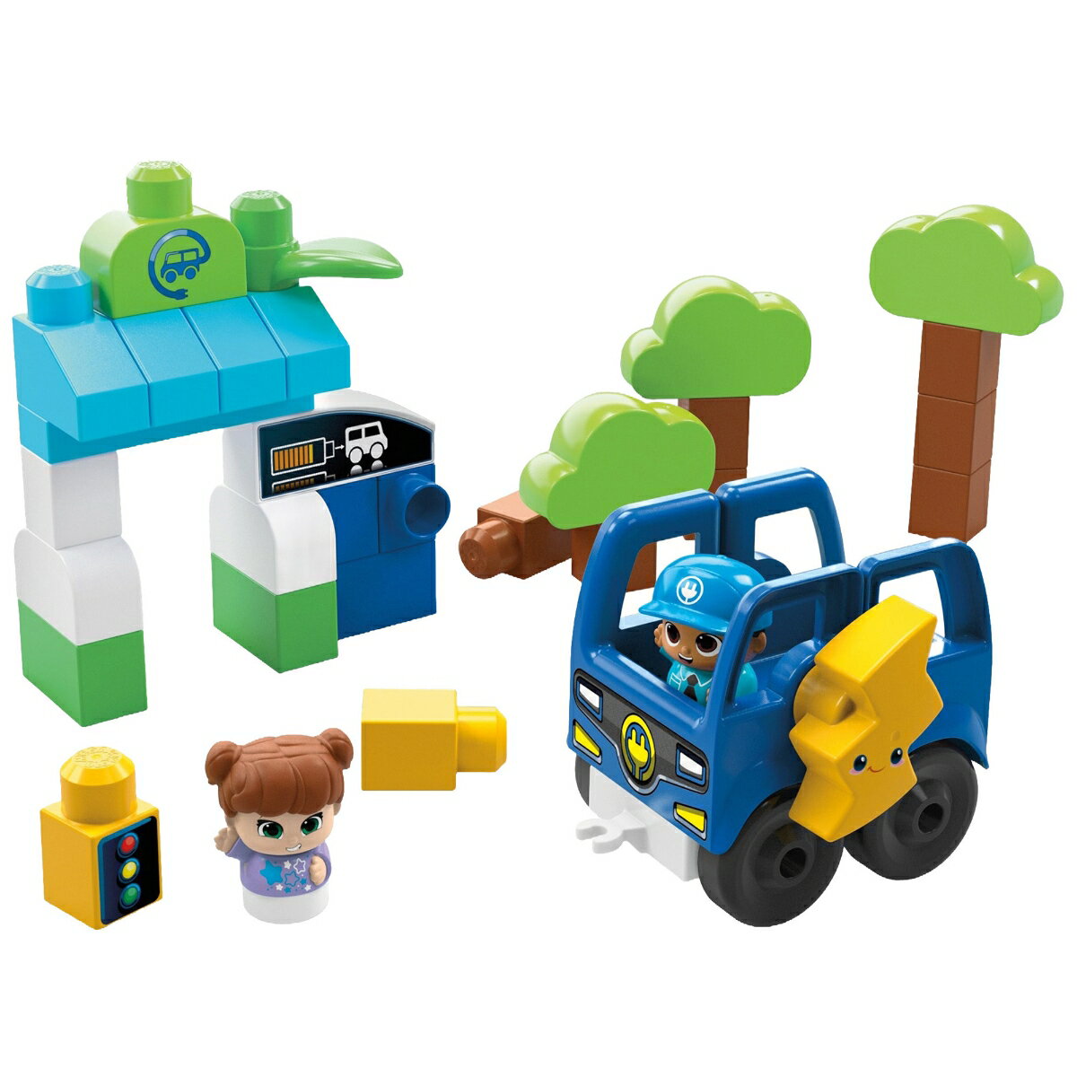 メガブロック（MEGA BLOKS） グリーンタウン でんき自動車でおでかけ　充電スタンドのセット【ブロック ピース数：34ピース】 【1才~】 HDX90