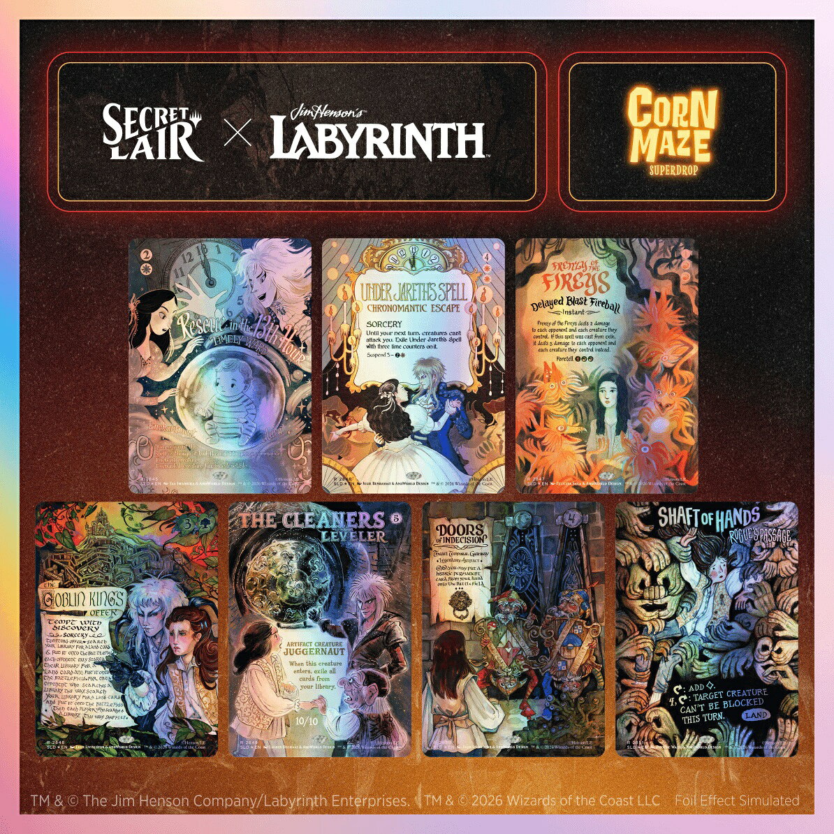 マジック：ザ・ギャザリング Secret Lair Corn Maze Superdrop Secret Lair x Jim Henson’s Labyrinth: Through the Labyrinth Traditional Foil Edition【クレジットカード決済限定】