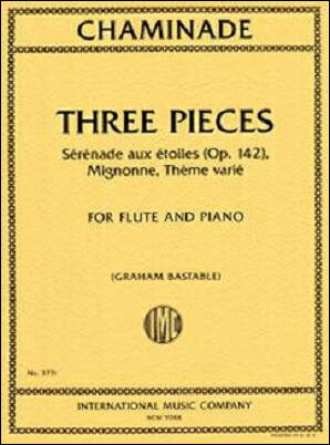【輸入楽譜】シャミナード, Cecile: フルートとピアノのための3つの小品/Bastable編