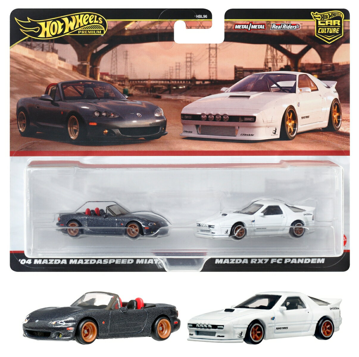 ホットウィール(Hot Wheels) プレミアム 2パック マツダ RX7 FC パンデム / 039 04マツダ マツダスピード ミアータ【 ミニカー 】 【3才~】 HRR75