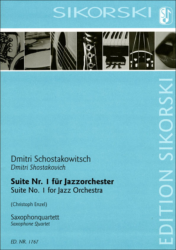 【輸入楽譜】ショスタコーヴィチ, Dmitry Dmitrievich: ジャズ組曲 第1番/サクソフォン四重奏用編曲/Enzel編: スコアとパート譜セット
