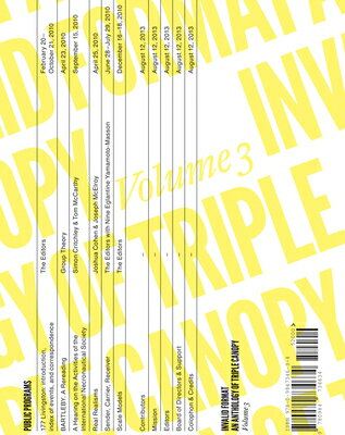 Invalid Format: An Anthology of Triple Canopy, Volume 3 INVALID FORMAT AN ANTHOLOG-V03 