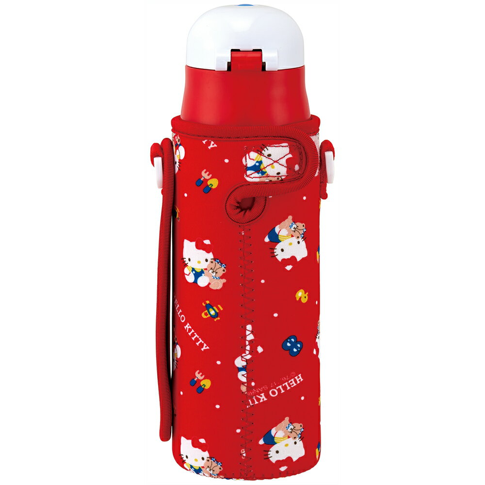 サンリオ ハローキティ 80’s　水筒 子供 470ml カバー付 直飲み ステンレス保冷ボトル