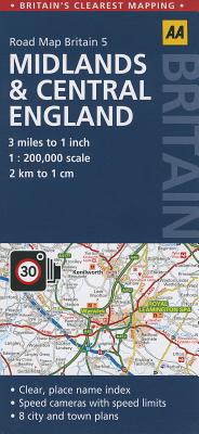 AA Midlands & Central England Road Map MAP-AA MIDLANDS & CENTRAL ENGL （Road Map Britain） [ AA Publishing ]