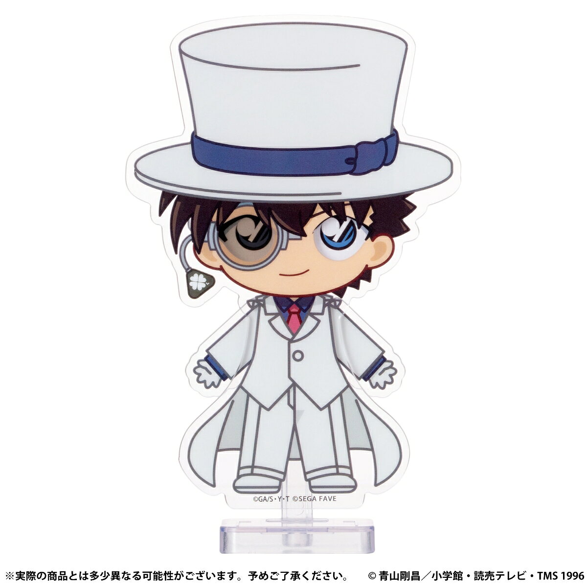 アニメ『名探偵コナン』より、動かせて飾れるアクスタ×ドール新登場！
ポーズがとれる!表情も変わる！まるで「生きているアクスタ」！！

●表情が変えられる！
キャラクター背面のレバーを上下することで瞼が閉じて瞬きします(瞬き機能)。
顔の角度を変えてもキャラクターがあなたを見つめてくれます(追眼機能)。

●ポーズが取れて楽しい！
付属のスティックをキャラクターにセットすると、手を上下に動かすことができます。瞼の瞬き機能も上手く使って楽しく動かそう！

●飾っても良し！一緒にお出かけしても良し！
スティックを外せるのでコンパクトになり持ち運びもできます。また、スティックから外してスタンド台座に飾ることができます。