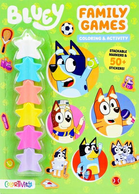 Bluey: Family Games: Coloring & Activity with Stackable Markers BLUEY FAMILY GAMES 