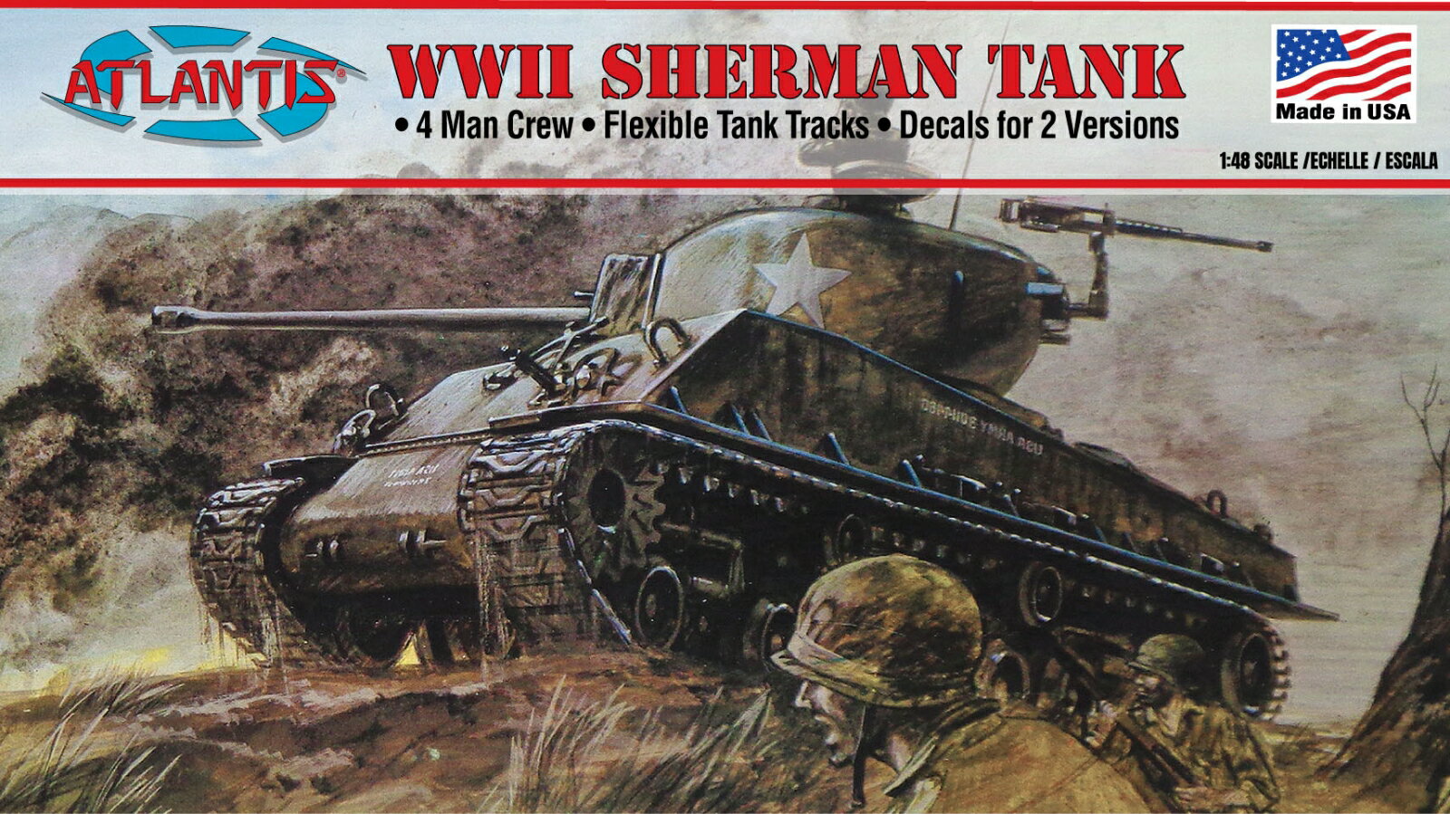 アトランティスモデル 1/48 WW.II アメリカ軍 M4 シャーマン 【AMCA317】 (プラモデル)