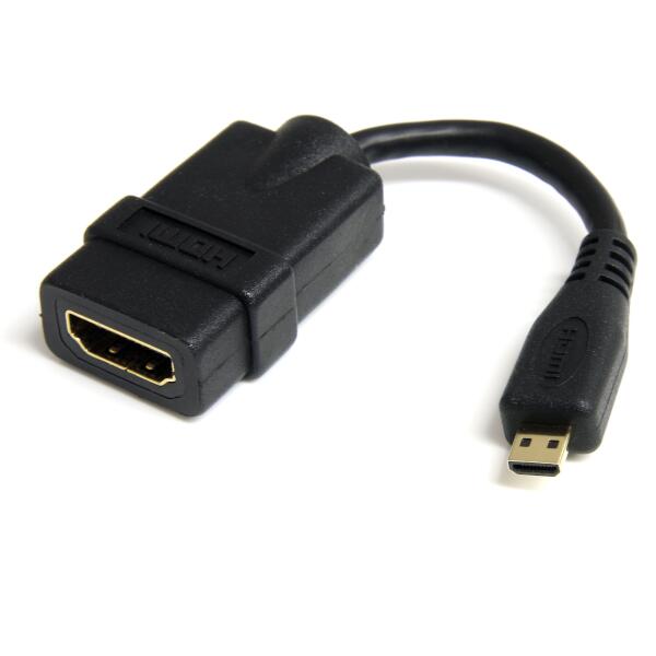 12cm ハイスピードHDMI変換ケーブル/変換アダプタ HDMI タイプA メスーマイクロ/Micro HDMI タイプD オス ブラック