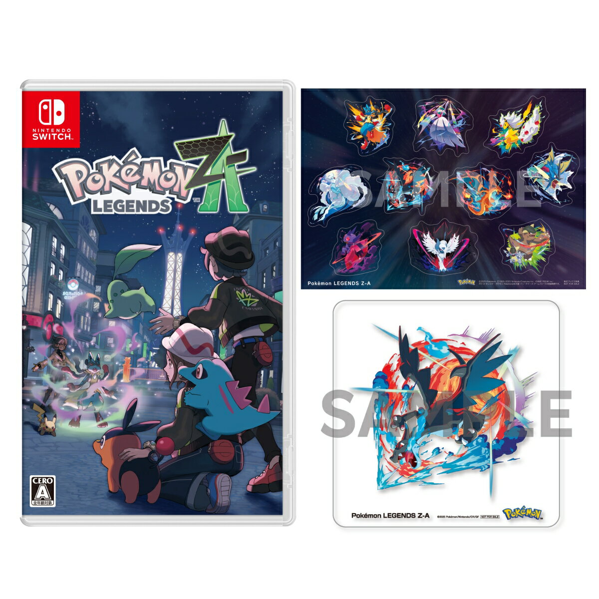 【楽天ブックス限定配送パック】【楽天ブックス限定特典+特典】Pokemon LEGENDS Z-A(ステッカー+スタンド付きアクリルコースター(メガリザードンX)+【早期購入特典】サーナイトナイトを持ったラルトス)