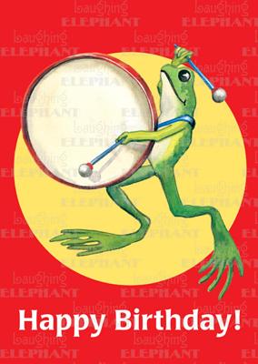 Frog Playing Big Drum - Birthday Greeting Card FROG PLAYING BIG DRUM - GR 6PK （Birthday） [ Stewart Orr ]