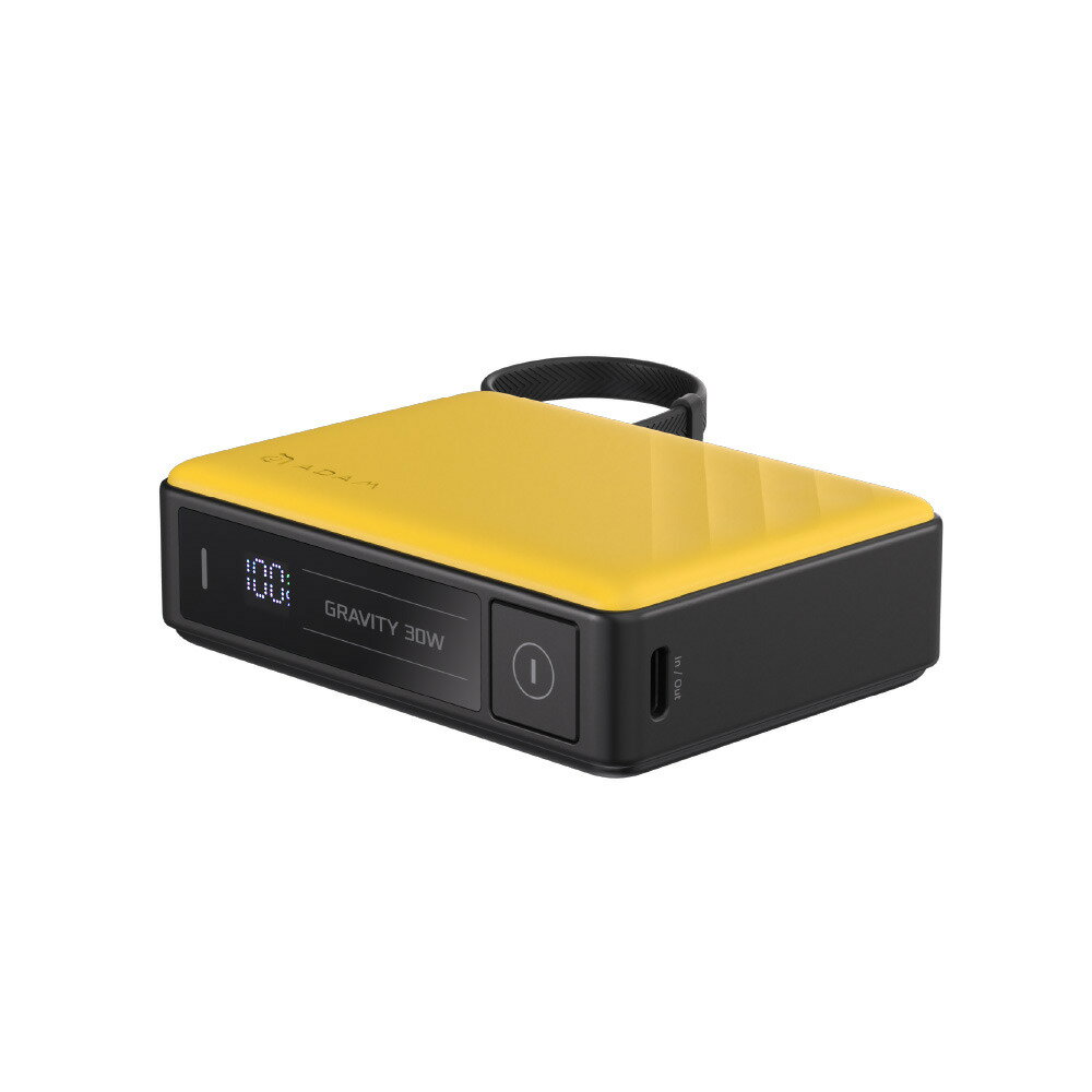 GRAVITY 30W Yellow 30W高速充電対応 モバイルバッテリー(ケーブル内蔵)