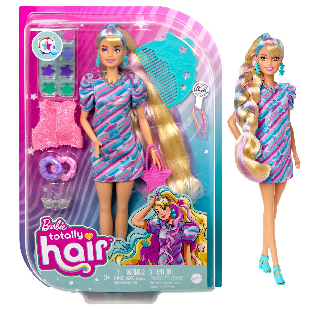 バービー(Barbie)トータリーヘア スーパーロングヘアのかわいいスタイリングあそび 【着せ替え人形】 【ドール、アクセサリーセット】 【3才~】 HCM88