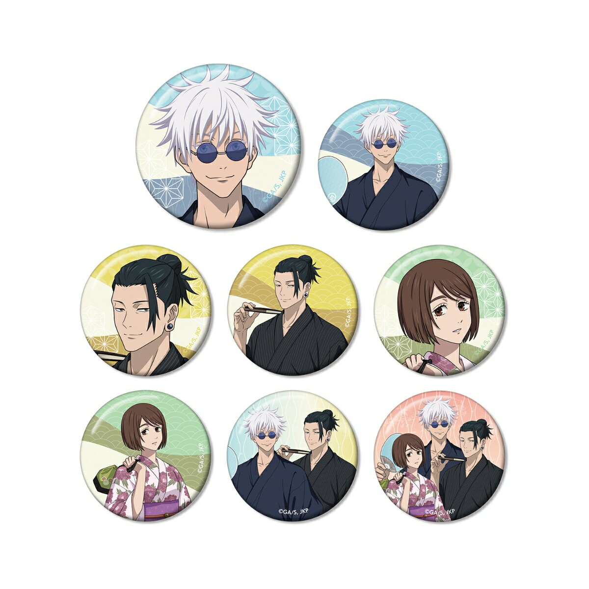TVアニメ「呪術廻戦」 花やしきコラボ 描き下ろしイラスト 懐玉・玉折 浴衣ver. トレーディング缶バッジ(単位/BOX)【グッズ】