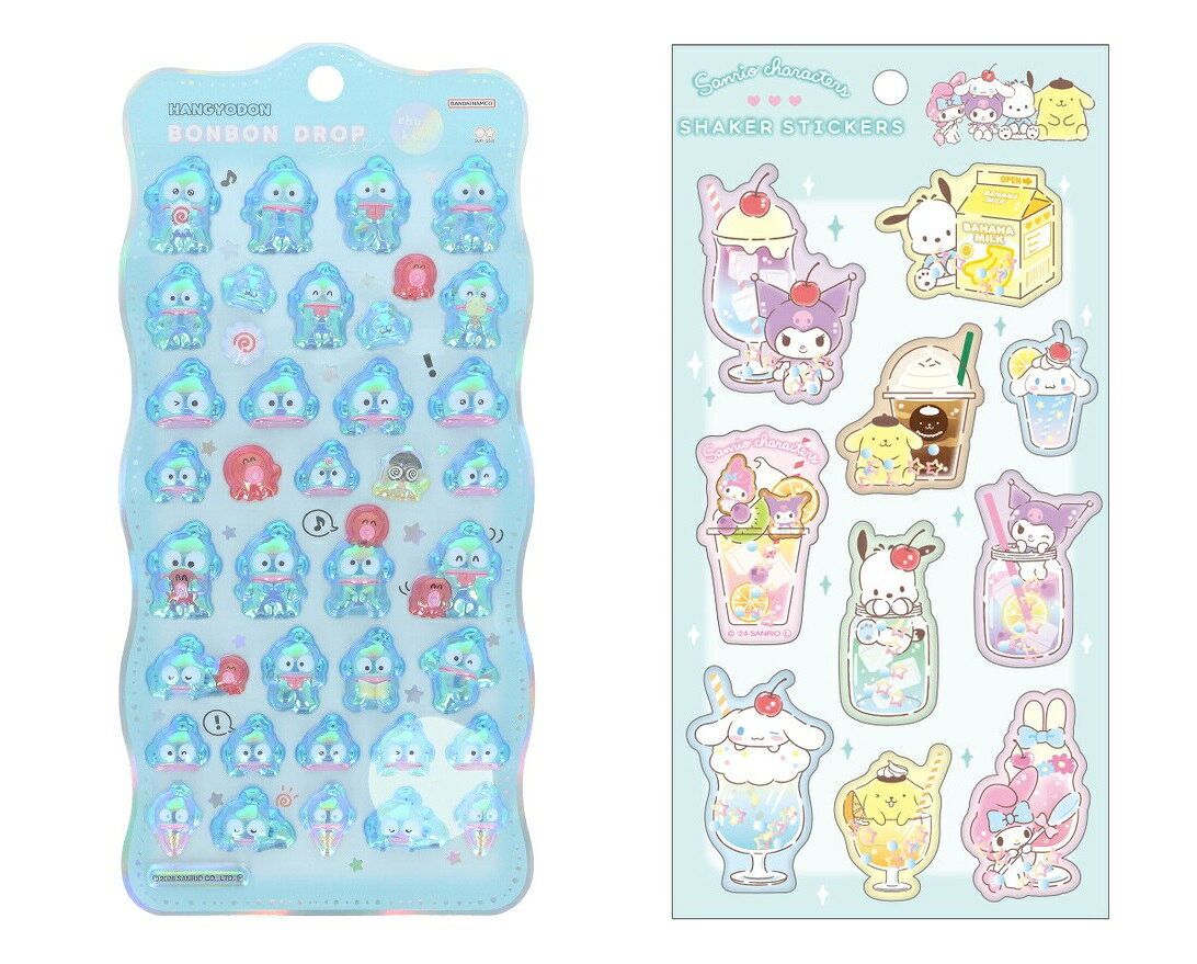 ボンボンドロップシール churukira ハンギョドン + サンリオシェイカーステッカーズ　きらめきドリンク
