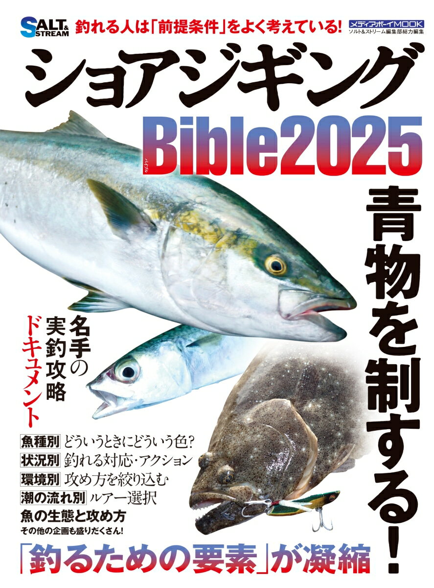 年に1回発売のショアジギングムックの最新版。誌面には名手たちの実釣ドキュメント、釣り場別、対象魚別、状況別の対応方法、ジグの使い分け、釣れるポイントガイドなど、濃密な内容の記事が充実。
　初中級者のみならず、上級者にも役立つ情報が満載の保存版になっている。
ショアジギングBible2025

名手の実釣ドキュメント
三保サーフのサワラ・ブリ攻略
ジグで攻略 内房遠浅サーフ
状況別の有効カラー
小型シルエットで沖攻略の新基軸
状況別のジグローテーション
魚の生態と攻め方 大型青物編
魚の生態と攻め方 小・中型青物編
魚の生態と攻め方 フラットフィッシュ編
ヒラマサを釣るには？
ブリを釣るには？
大型が釣れる攻め方 青物編
小・中型が釣れる攻め方 青物編
釣れる攻め方 フラットフィッシュ編
釣れる攻め方 根魚編
多魚種を攻略 イチ推し！ ショアジギングPOINT
など

発行：株式会社メディアボーイ
特別定価：2500円（本体2273円＋税10％）