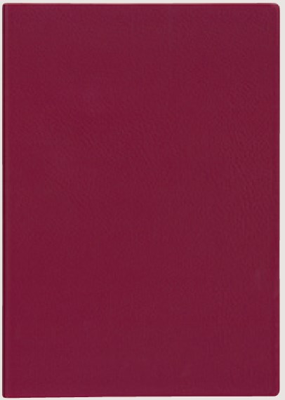 524　A5月間ブロック薄型・日曜始まり・ワインレッド（2024年版）