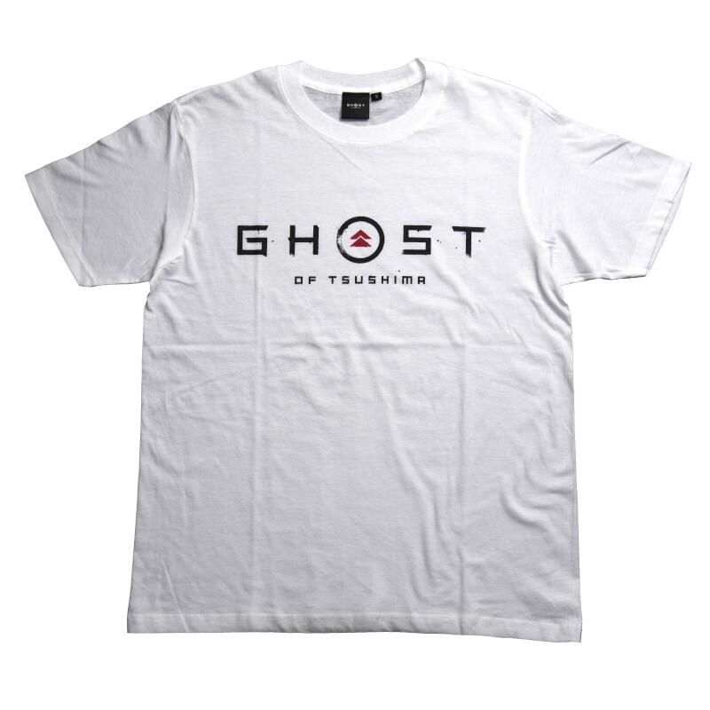 Ghost of Tsushima ロゴ＆家紋 Tシャツ （SAMURAIデザイン）ホワイト - L
