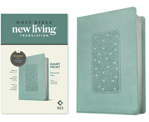 NLT Personal Size Giant Print Bible, Filament Enabled Edition (Red Letter, Leatherlike, Floral Frame NLT PERSONAL SIZE GP BIBLE FIL 