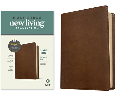 NLT Personal Size Giant Print Bible, Filament Enabled Edition (Red Letter, Leatherlike, Rustic Brown NLT PERSONAL SIZE GP BIBLE FIL 