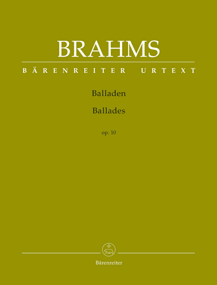 【輸入楽譜】ブラームス, Johannes: 4つのバラード Op.10/原典版/Kohn編