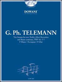 【輸入楽譜】テレマン, Georg Philipp: 2本のアルト・リコーダーと通奏低音のためのトリオ・ソナタ ヘ長調 TWV 42/F7: CD付