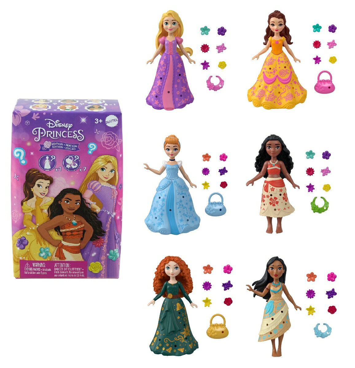 ディズニー（Disney）/ディズニープリンセス（Disney Princess） フラワーファッションコレクション（ミニドール）【サプライズパック】 【ミニドール、アクセサリーセット】 【3才~】 956A-HPP42