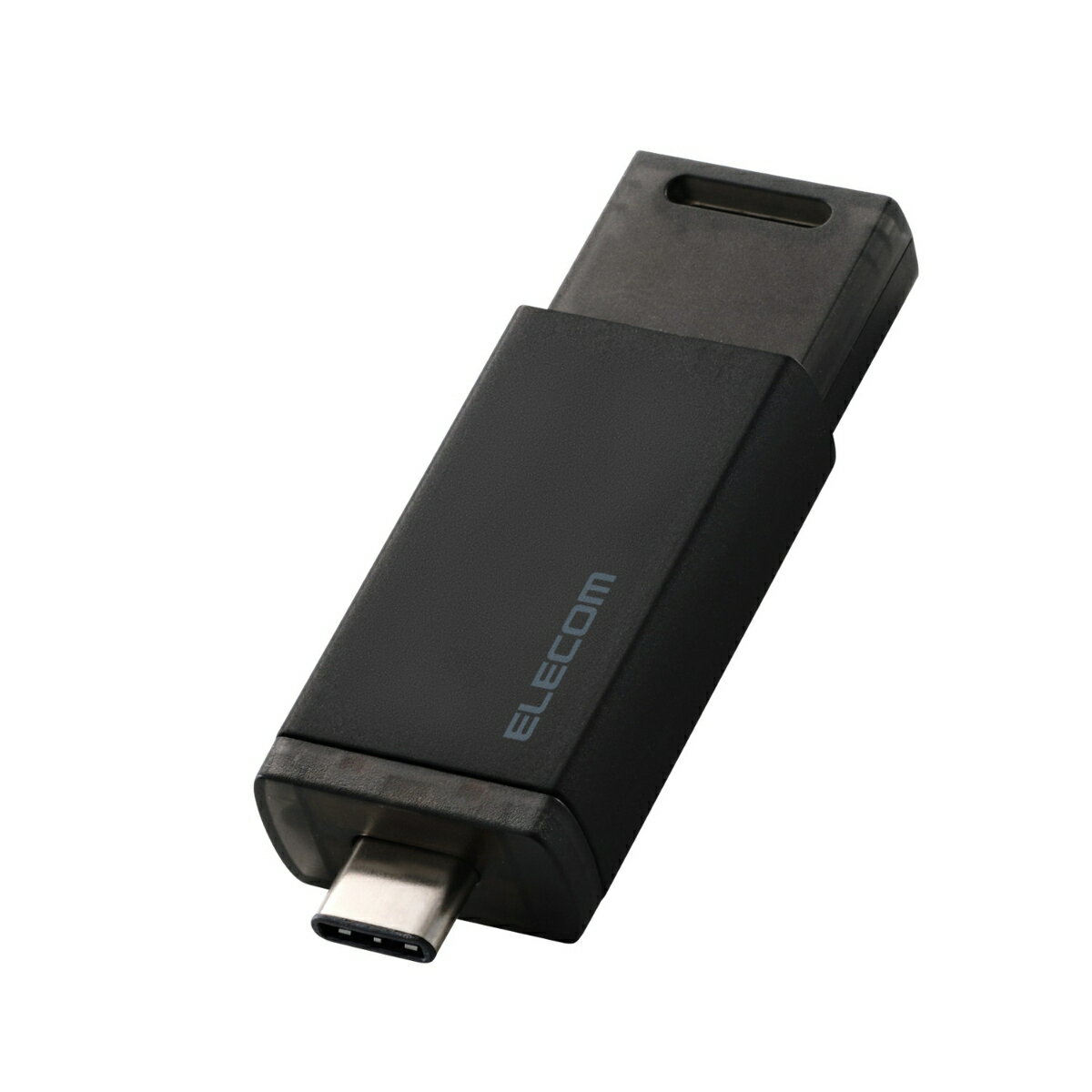 ELECOM エレコム 外付けSSD/USB10Gbps対応/ノック式/自動シャッター/コネクタ保護/Type-C/250GB/ブラック ESD-ESK0250GBK