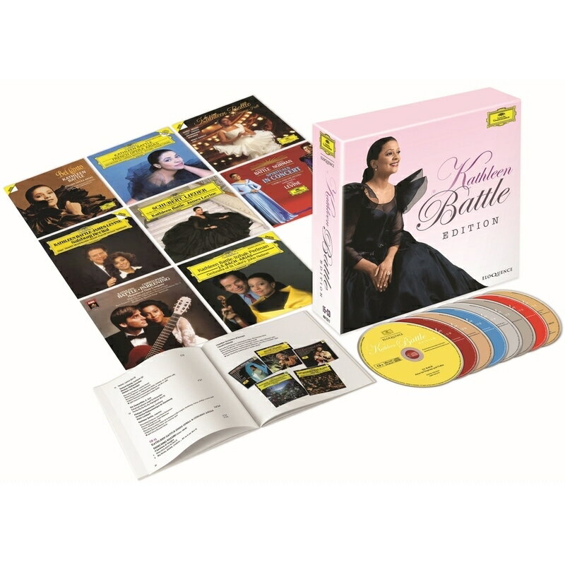 祝75歳記念。「世界で最も偉大なリリック・ソプラノ」と称えられた歌手の芸術性を結集した
CD15枚組ボックス・セット限定盤

キャスリーン・バトルが2023年に75歳を迎えるのを記念して、このアメリカの偉大なソプラノ歌手の芸術性を結集したCD15枚組ボックス・セットが発売されます。限定盤。
　1980年代と90年代にオペラの聴衆を魅了したバトル。ここでは鋭い音楽の知性を備えたこれ以上ない声の美しさと、シュトラウスと黒人霊歌の両方のリスナーを惹きつけた言葉と優しいコミュニケーションとが結びついたリリック・ソプラノを聴くことができます。
　メトロポリタン歌劇場でジェイムズ・レヴァインの指導を受けたバトルは、1984年ともにザルツブルク音楽祭に参加し、ドイツ・グラモフォンがソロ・デビュー・アルバムとしてそのリサイタルを録音、驚くべき才能が世に送り出されました。そして8歳の時から天才として注目を集めていたバトルは、1985年のタイム誌で「世界で最も偉大なリリック・コロラトゥーラ・ソプラノ」と称えられました。メトロポリタン歌劇場でのレヴァイン指揮による、有名なモーツァルトのオペラのスザンナ、デスピーナ、パミーナや他のリリック・ソプラノ役の歌唱で、バトルはこれらのレパートリーの世界の主要な演奏者のひとりとしての確固たる地位を築きました。これらの役のアリアを録音したアルバムは輝かしく美しい一時代の忘れがたい思い出となっています。
　しかしながら、バトルはすでにいくつかのレーベルに録音していたので、このボックスにはドイツ・グラモフォンのリサイタルとともに、特別にEMI系列の「Angel」レーベルのアルバムからのものも含まれています。クリストファー・パークニングとの想像力に富んだプログラムのギター・リサイタル（ディスク11）、トロント交響楽団とサー・アンドルー・デイヴィスによる『メサイア』の抜粋（ディスク13）です。ヘンデルのアリア集の新たなコンピレーション（ディスク13）には、レヴァインとのモーツァルトの『大ミサ曲ハ短調』とハイドンの『天地創造』のドイツ・グラモフォン録音からの抜粋と、プーランクの『グローリア』、フォーレの『レクィエム』からの「ピエ・イエス」も収められています。
　さらに2つのアルバムが全曲録音アルバムからの抜粋となっています。ひとつはジョン・ネルソンと録音した『セメレ』を含むヘンデルとモーツァルトのアリア集（ディスク14）、もうひとつは『ナクソス島のアリアドネ』からの「偉大なる女王様」と小澤征爾と録音したメンデルスゾーンの『真夏の夜の夢』からの感動的な歌を含むオペラ・アリアとコンサート・アリア集（ディスク15）です。
　オリジナル・ジャケット仕様。キャスリーン・バトルとその華々しいキャリアの背景についての新規エッセー付き（欧文）。

【収録情報】Disc1
J.S.バッハ：
1. 満ち足れる愉悦、健やかなる繁栄（カンタータ第197番より第8曲）
2. われはわれを囲める悩みの中にも満ち足れり（カンタータ第58番より第3曲）
3. 広き大地の蔵せる富も宝も（カンタータ第204番より第4曲）
4. われは御神の恵みに依り頼む（カンタータ第97番より第4曲）
5. かかる時にもまた祈り求めよ（カンタータ第115番より第4曲）
6. イエスこそ、わが呼びまつる（カンタータ第171番より第4曲）
7. ロ短調ミサ曲より第23曲
8. ロ短調ミサ曲より第5曲
9. 春のそよ風のほほを撫でゆき（カンタータ第202番より第5曲）
10. 力なき、弱き声といえども（カンタータ第36番より第7曲）
11. 神はこの地上の息ある（カンタータ第187番より第5曲）
12. われは喜びもてわが乏しき糧を食し（カンタータ第84番より第3曲）
13. われイエスをわが味方となしえなば（カンタータ第105番より第5曲）

　キャスリーン・バトル（ソプラノ）
　イツァーク・パールマン（ヴァイオリン）
　セント・ルークス管弦楽団
　ジョン・ネルソン（指揮）

　録音：1989年8月、12月、1990年8月、ニューヨークDisc2
モーツァルト：
1. 愛の神よ、照覧あれ（歌劇『フィガロの結婚』 K.492より）
2. 大きな喜びに（歌劇『後宮からの逃走』 K.384より）
3. なんという変化が（歌劇『後宮からの逃走』 K.384より）
4. 安らかにお安み（歌劇『ツァイーデ』 K.344より）
5. 女も15になれば（歌劇『コジ・ファン・トゥッテ』 K.588より）
6. 涙する以外の何事も（歌劇『皇帝ティートの慈悲』 K.621より）
7. とうとうその時が来た…恋人よ早く
Powered by HMV