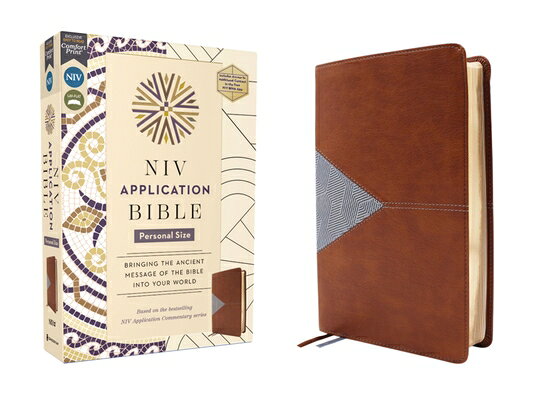 NIV Application Bible, Personal Size, Leathersoft, Brown/Blue, Red Letter, Comfort Print: Bringing t NIV APPLICATION BIBLE PERSONAL （NIV Application Commentary Resources） 