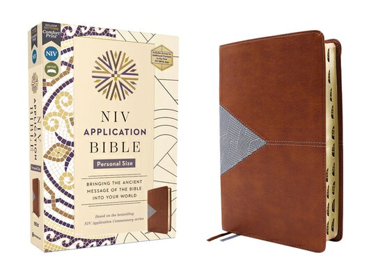 NIV Application Bible, Personal Size, Leathersoft, Brown/Blue, Red Letter, Indexed, Comfort Print: B NIV APPLICATION BIBLE PERSONAL （NIV Application Commentary Resources） 