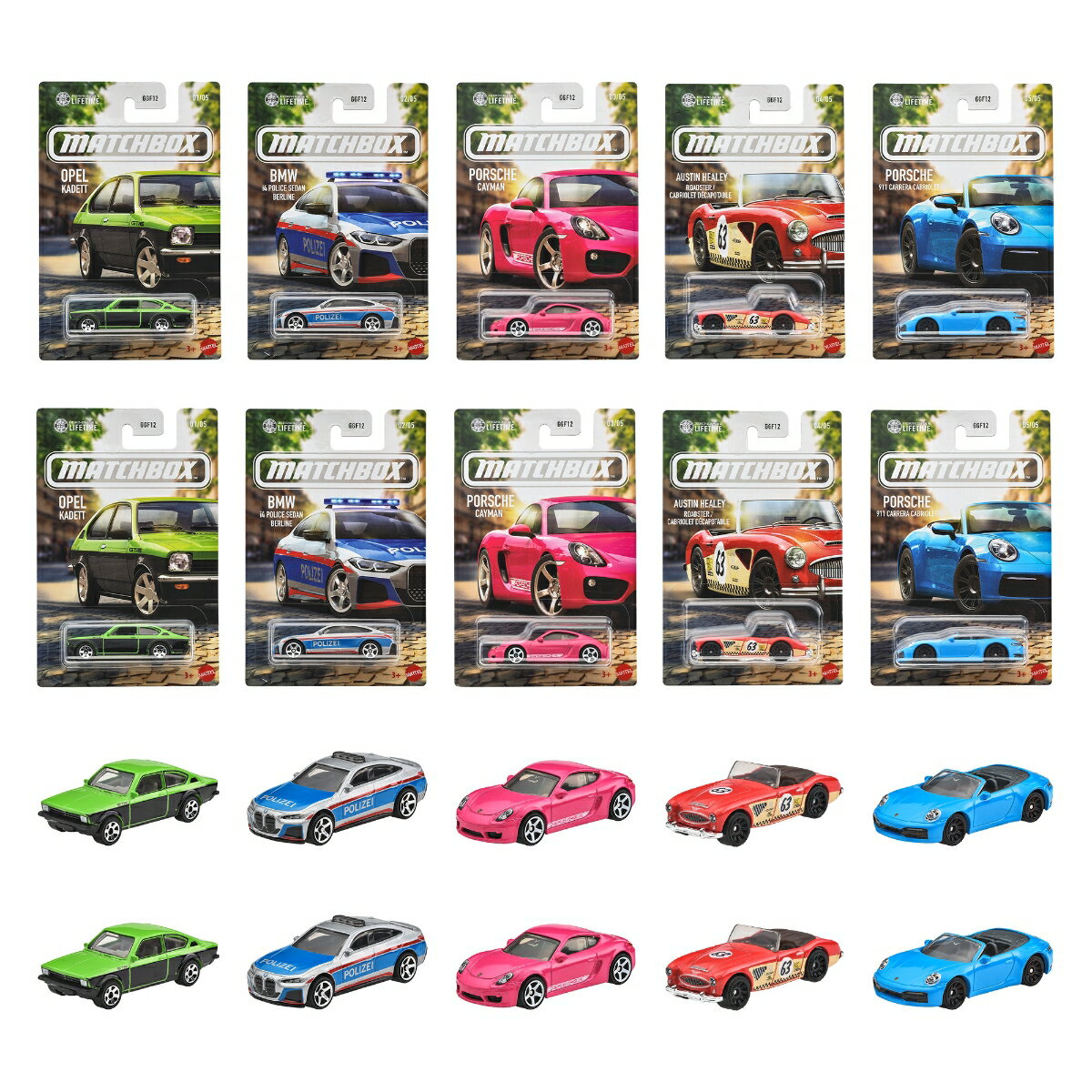 マッチボックス(Matchbox)　テーマ アソート - ヨーロッパ 乗り物おもちゃ ミニカー 10台入り BOX販売 3歳から マルチ GGF12-987L