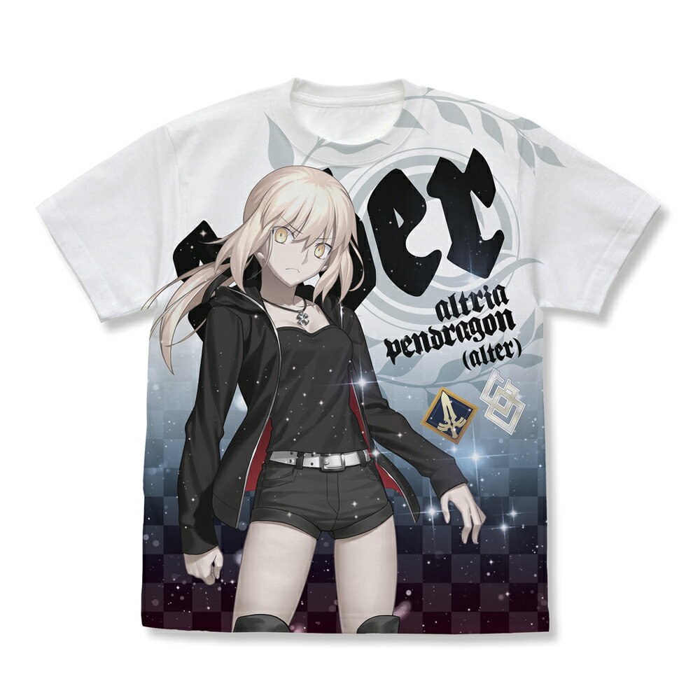 Fate／Grand Order セイバー／アルトリア・ペンドラゴン〔オルタ〕漆黒ノ騎士王verTシャツ／WHITE-M