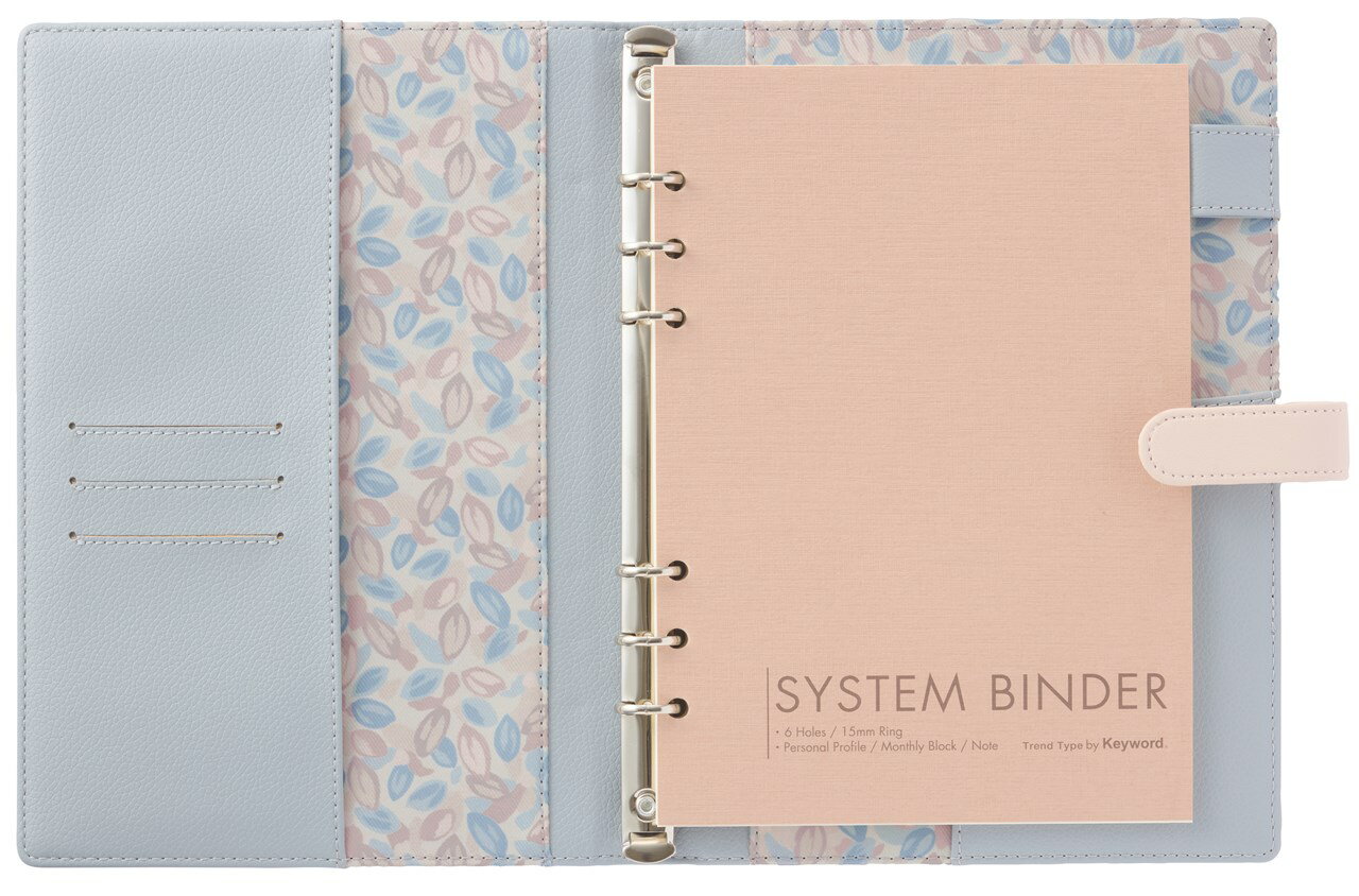 26 キーワード日付入り トレンド A5システム手帳 ブルー